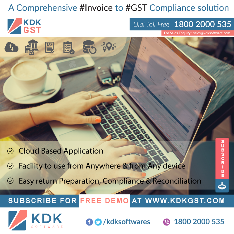 Still searching for a Perfect #GST Solution, Choose #KDKGST a Comprehensive #Invoice to #GST #Compliance Solution.